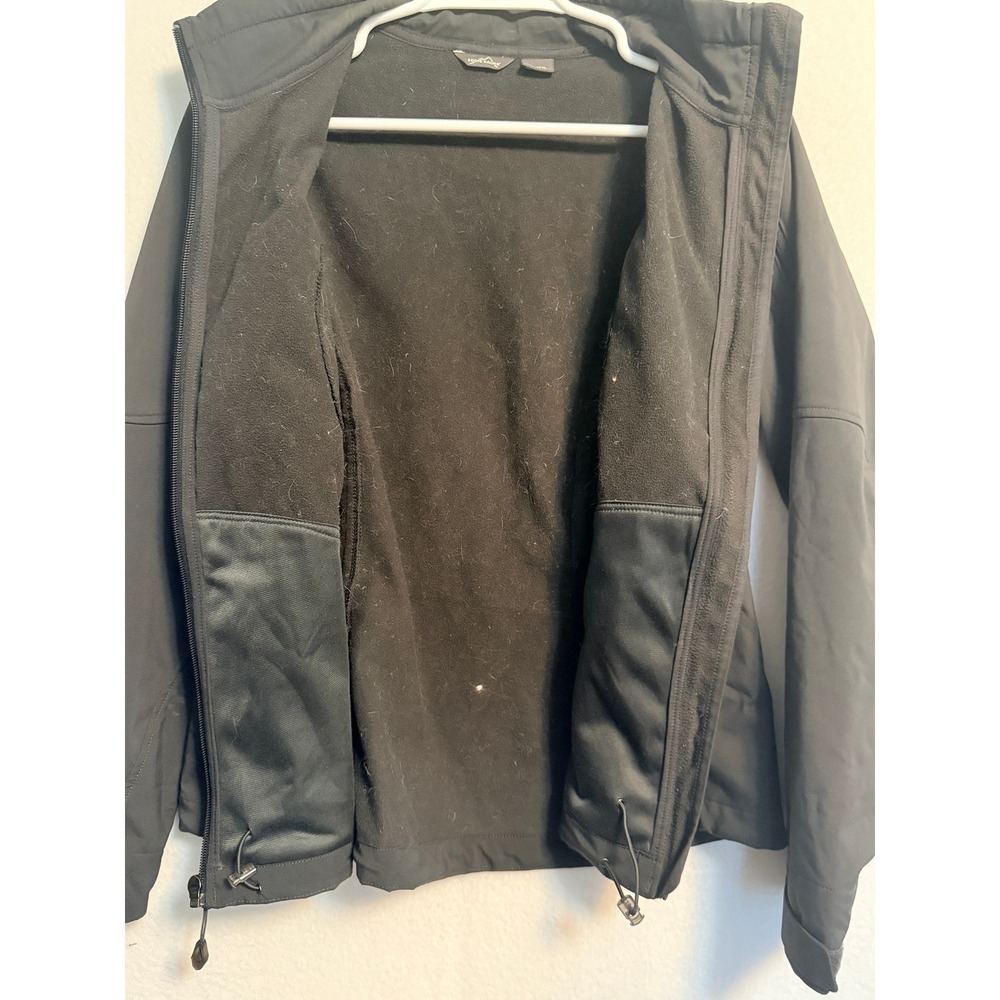 Eddie Bauer Womens Black Softshell Fleece Lined Full Zip Jacket Outdoor Active - Picture 7 of 7